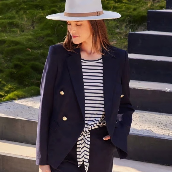 Karen Kane navy blue jacket with brass buttons. Size Medium. NWT. - Picture 4 of 5